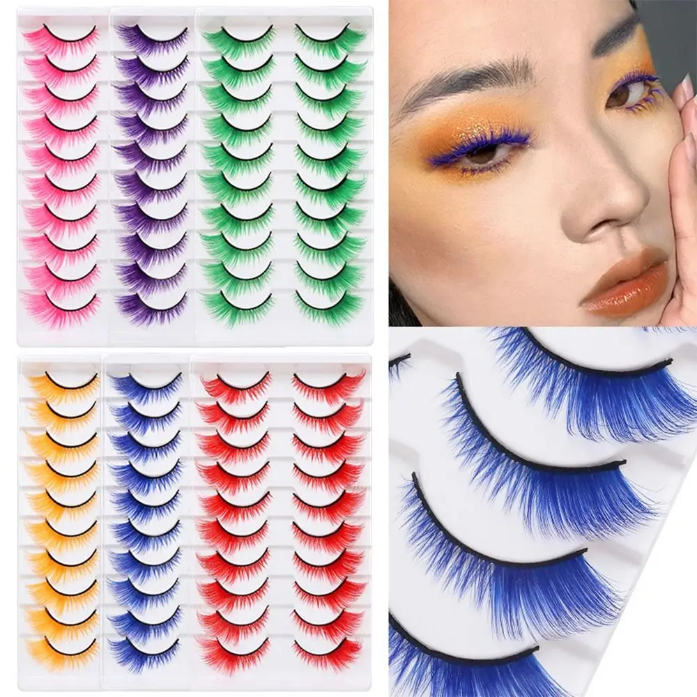 Eyelash Extension Cat Eye - 10 Çift Dramatik Görünümlü Renkli Kirpikler