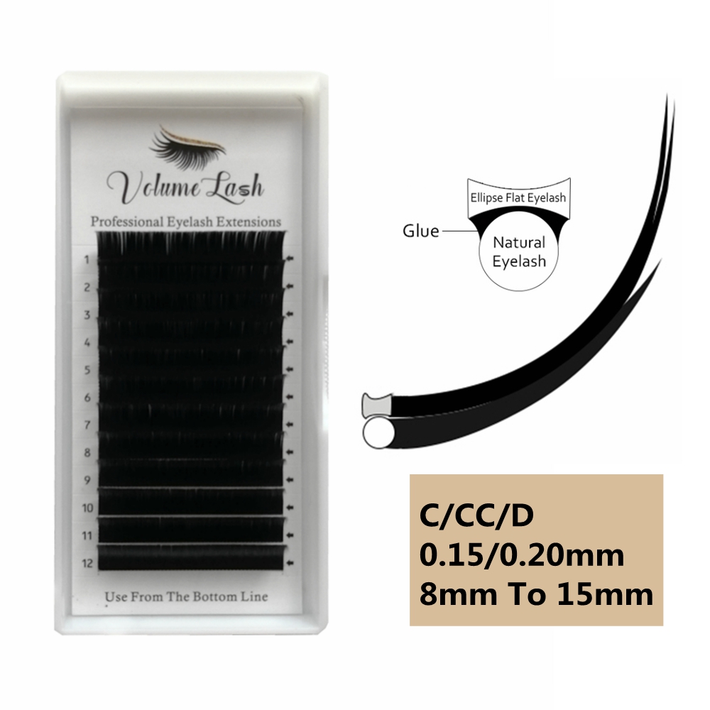 Eyelash Extension C Curl - Elips düz bireysel kirpik doğal kirpik